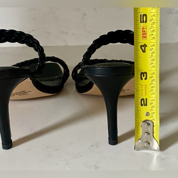 NEW Cushionaire Pippa Faux Leather Braid Strap Sandals Heels Square Toe Black 8 - Picture 8 of 10